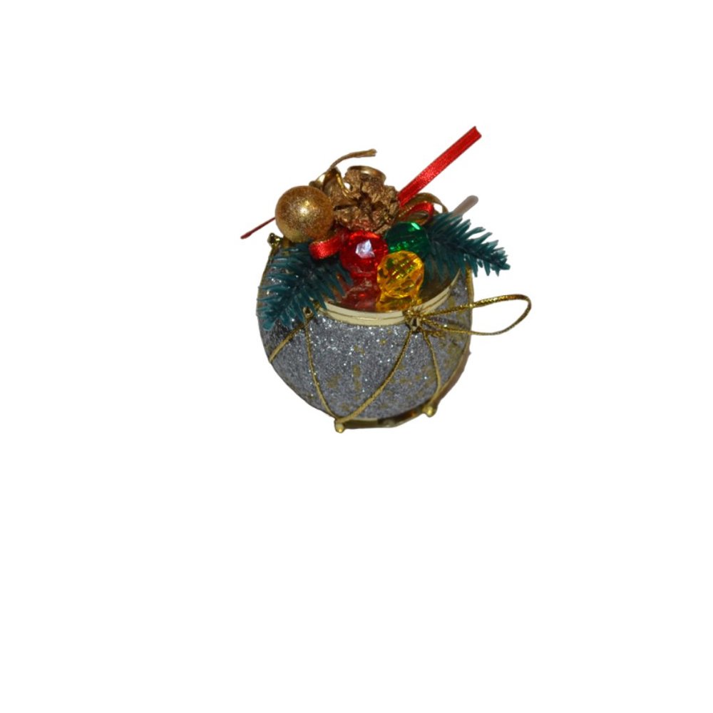 Source Unknown Christmas Ornament Drum with Decorated Top 2'